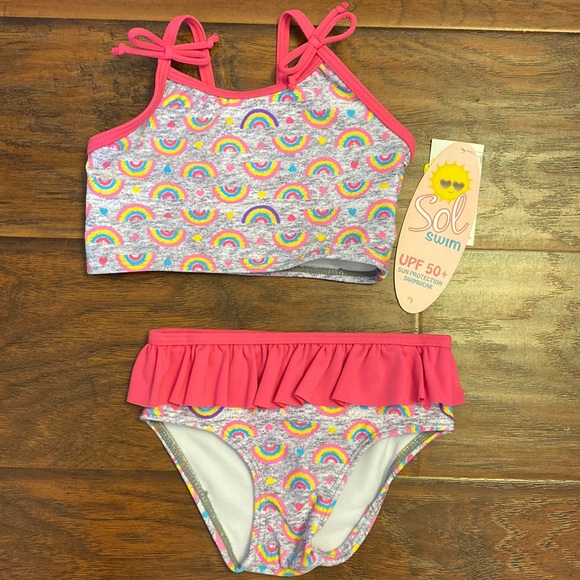 Sol Swim Other - 👶🏻 5/$10 NWT Sol Swim 2 piece baby girl swimsuit Rainbow print